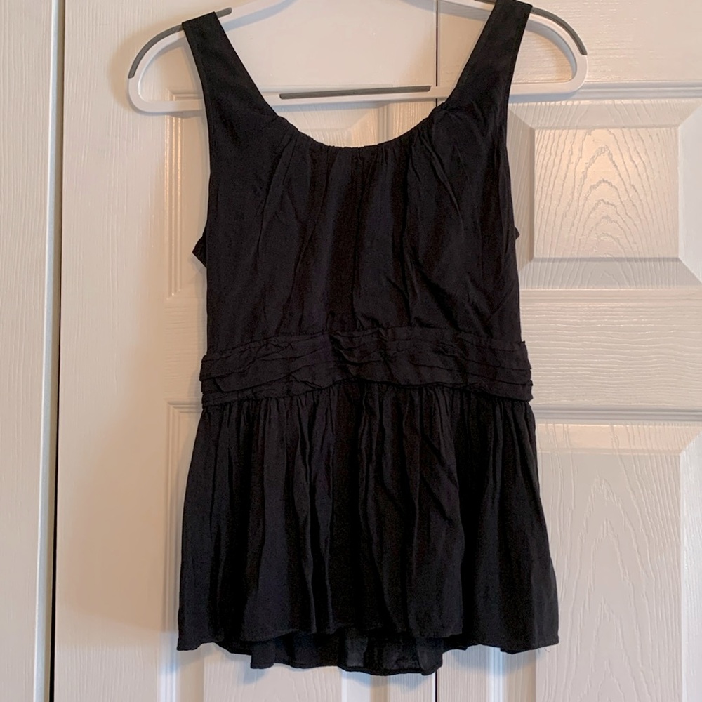 The Addison story, black sleeveless blouse, size small, EUC